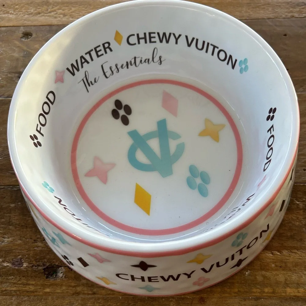 Chewy Vuiton Pet Water Food Bowl Haute Diggity Dog